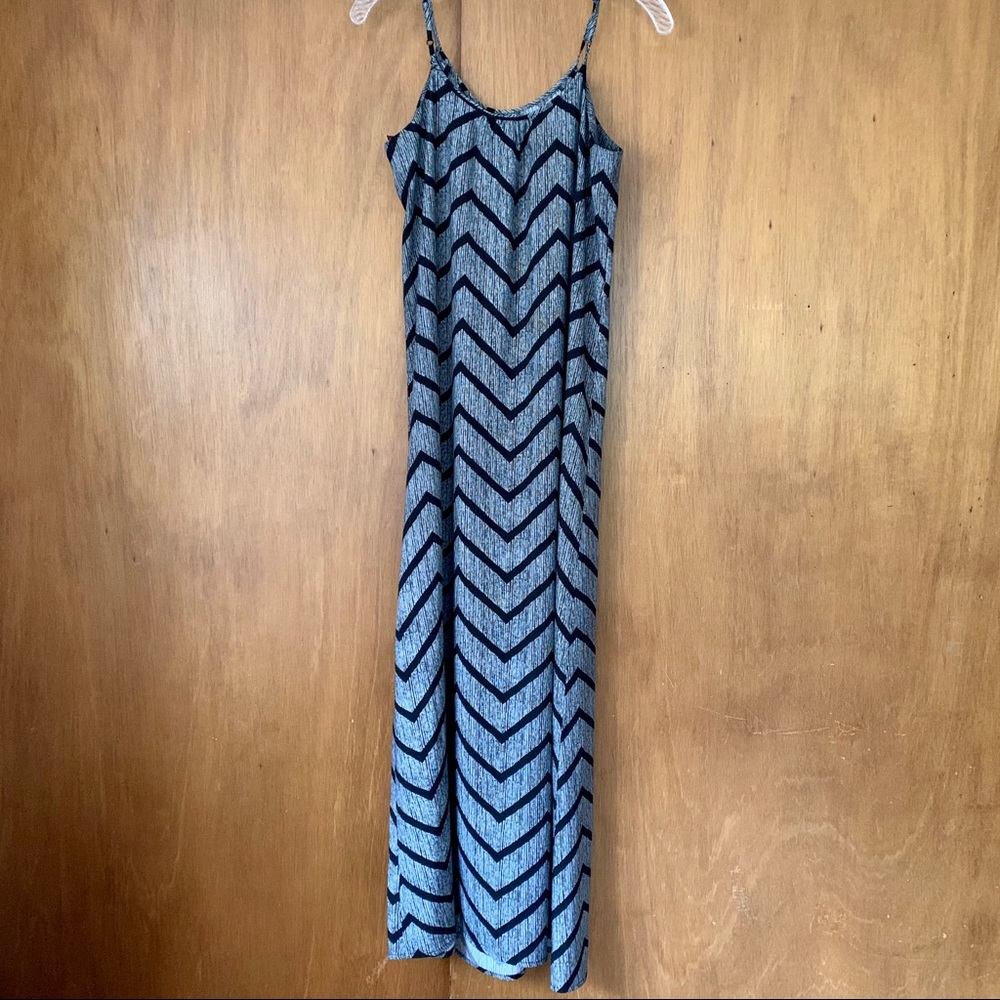 Black chevron maxi dress